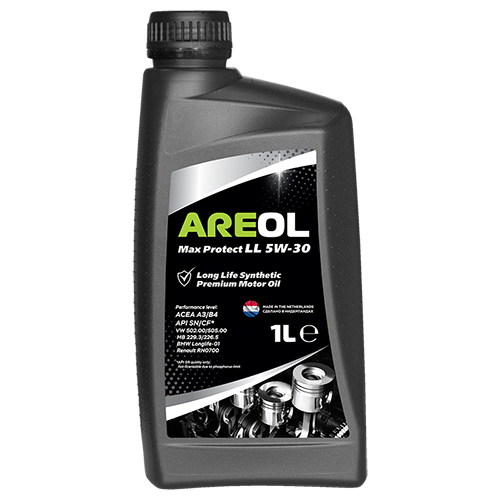 AREOL Max Protect LL 5W-30 (1L) масло моторное! синт.\ ACEA A3/B4, API SN/CF, MB 229.3/226.5