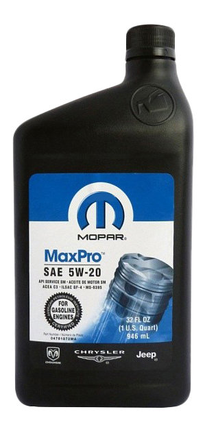 Моторное масло Mopar MaxPro Engine Oil 5W-20 SN, 946 мл / 68218890AA