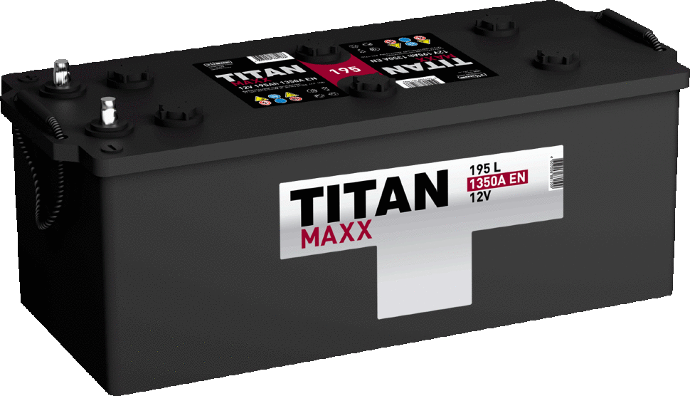 Аккумулятор 195 Ач Titan MAXX 1350А, о.п. (+/-) / 6СТ-195 EN