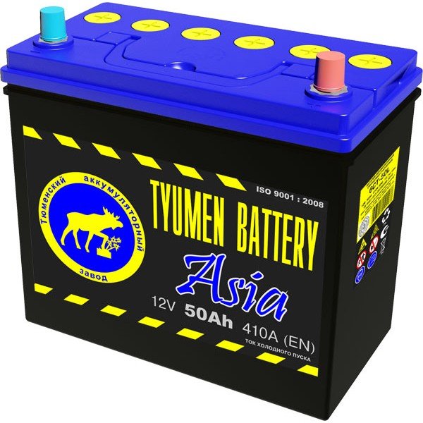 Аккумулятор 50 Ач Tyumen Battery Asia 410 А, о.п. (-/+) / 111807