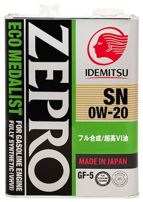 Моторное масло Idemitsu Zepro Eco Medalist 0W20 SN, 4л / 3583004