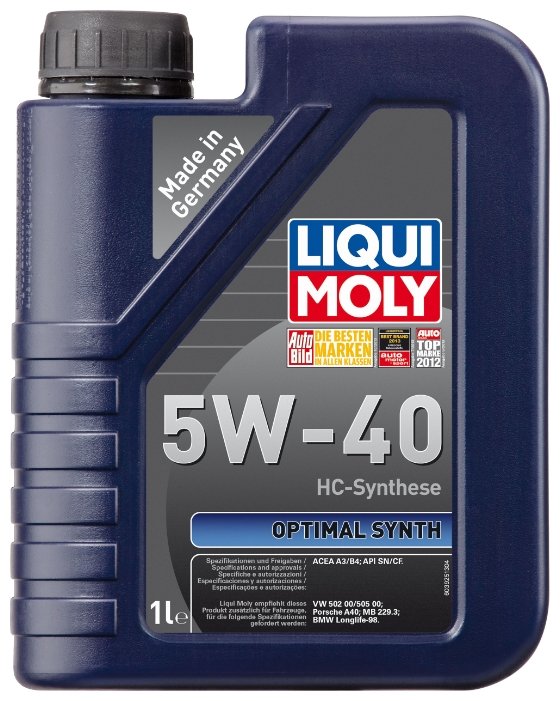 Моторное масло Liqui Moly Optimal Synth 5W40 SN/CF, 1л / 3925
