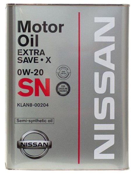 Моторное масло Nissan Strong Save X 0W20 SN, 4л / KLAN7-00204
