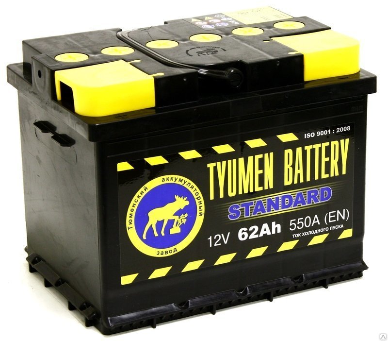 Аккумулятор 62 Ач Tyumen Battery, 550 А, п.п. (+/-) / 014238