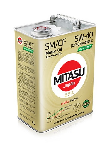 Моторное масло Mitasu Motor Oil Moly-Trimer 5W-30 SM/CF, 4 л / MJM114