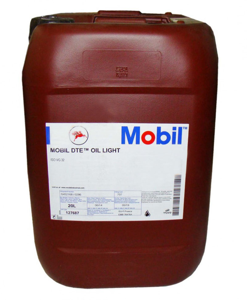 Циркуляционное масло Mobil DTE Oil Light (ISO VG 32), 20 л / 127687