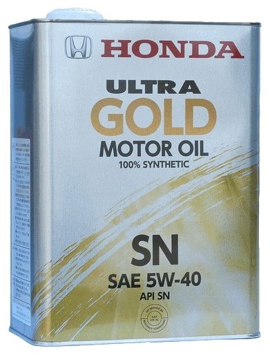 Моторное масло Honda Ultra Gold 5W40 SN, 4л / 0822099974