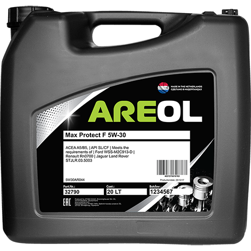 AREOL Max Protect F 5W30 (20L) масло моторное! синт.\ ACEA A5/B5, API SL/CF, Ford WSS-M2C913-D