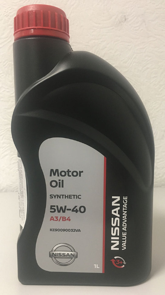 Моторное масло Nissan Motor Oil Synthetic 3+ 5W-40 A3/B4, 1 л / KE90090032VA