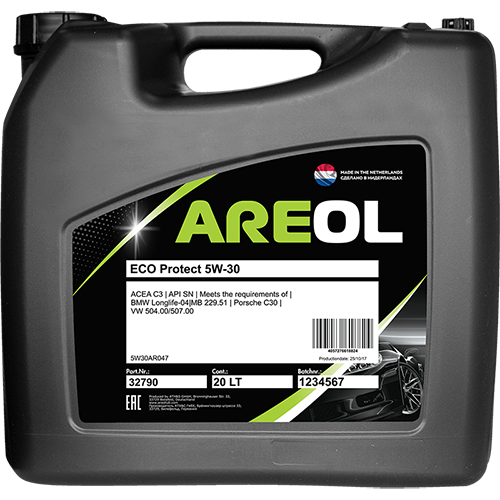 AREOL ECO Protect 5W30 (20L) масло моторное! синт.\ ACEA C3, API SN, VW 504.00/507.00, MB 229.51