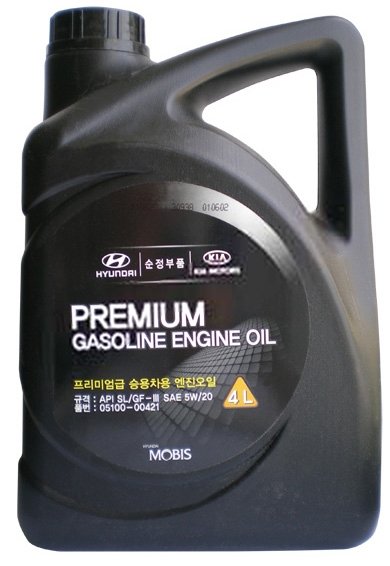 Моторное масло Hyundai Premium Gasoline 5W20 SL, 4л / 05100-00421