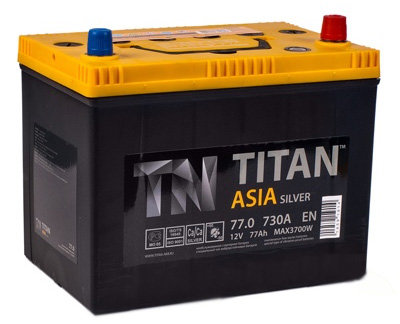 Аккумулятор 77 Ач Titan Asia, 650 А, п.п. (+\-) / 6СТ-77.1