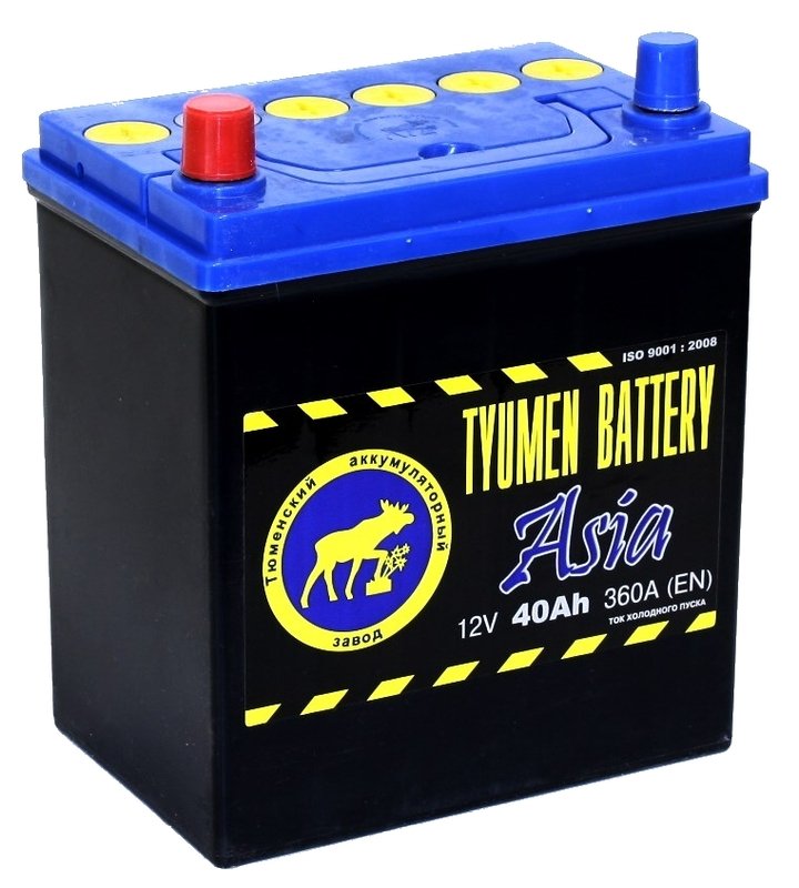 Аккумулятор 40 Ач Tyumen Battery Asia, 360 А п.п. (+\-) / 111803